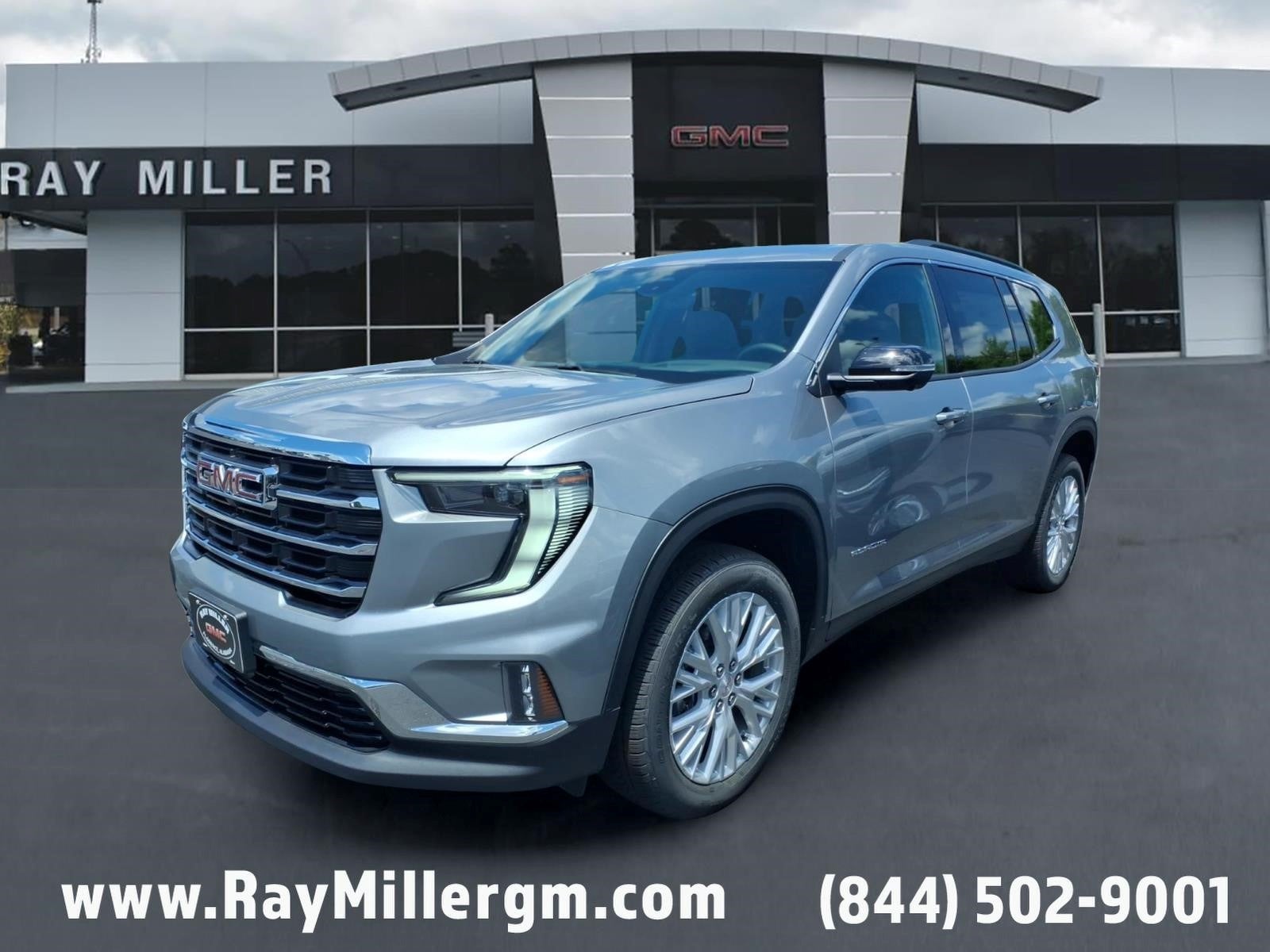 2026 GMC Acadia Elevation in Sterling Metallic — front three-quarter view