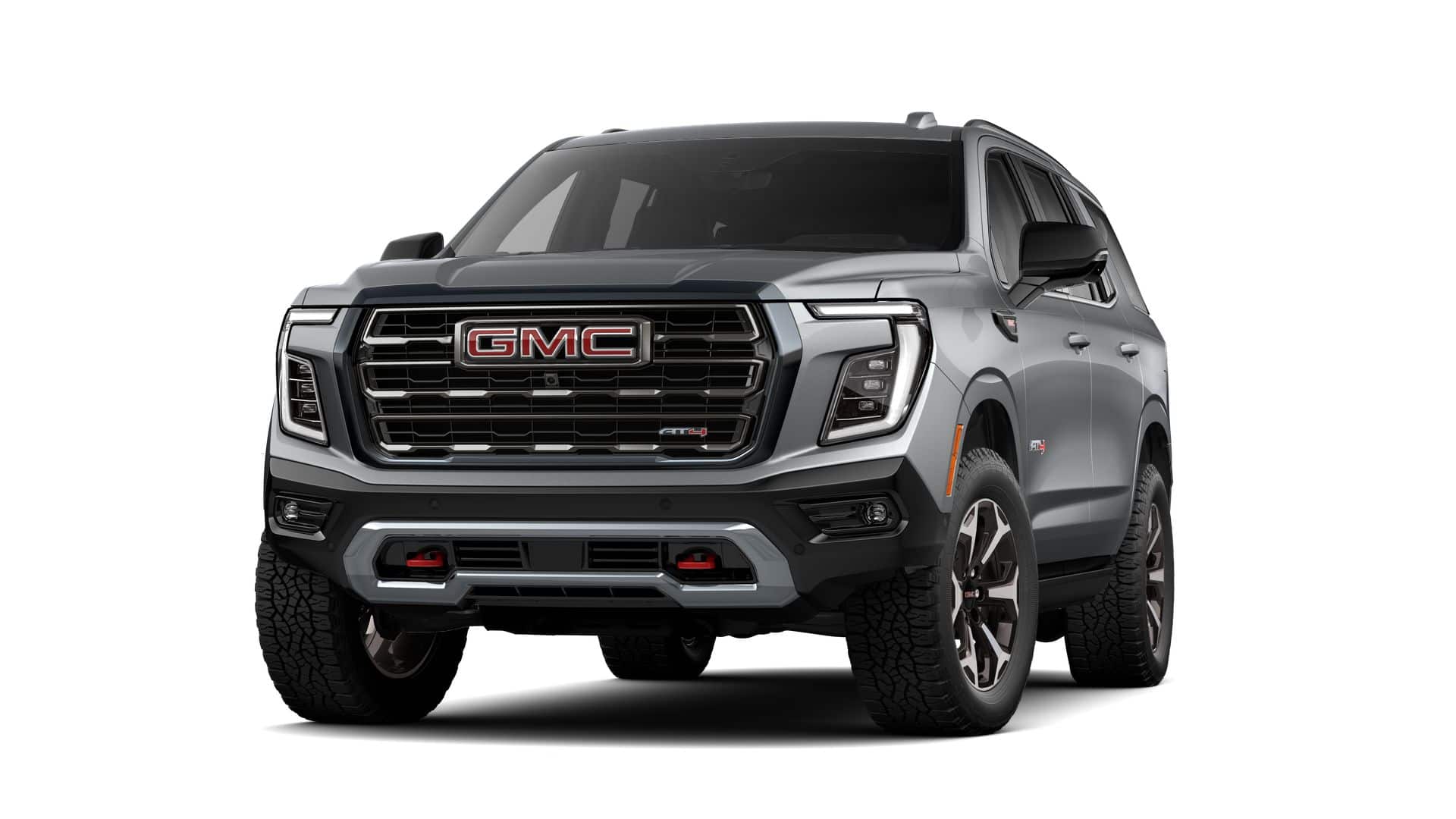 2026 GMC Yukon AT4 Ultimate in Sterling Metallic — front three-quarter view