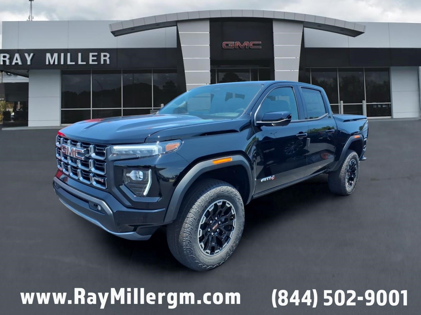 2026 GMC Canyon AT4 in Onyx Black — front three-quarter view