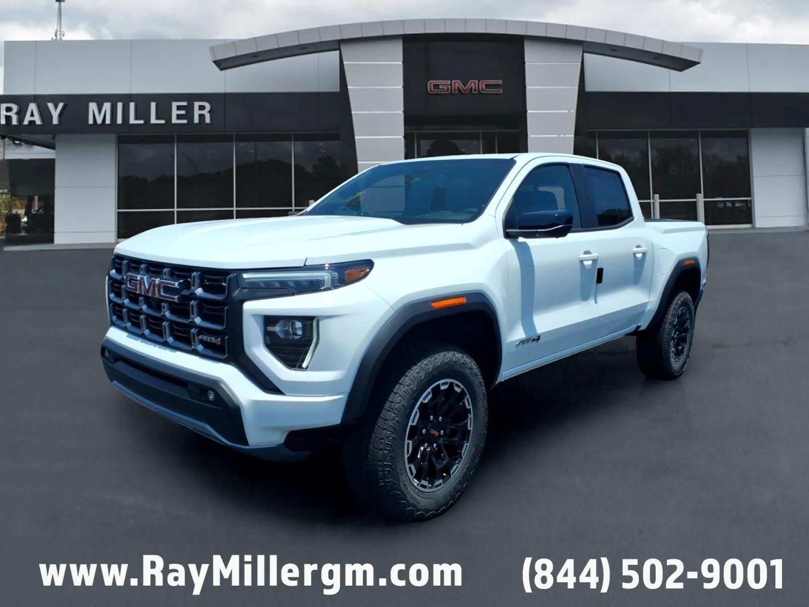 2026 GMC Canyon AT4 in Summit White — front three-quarter view