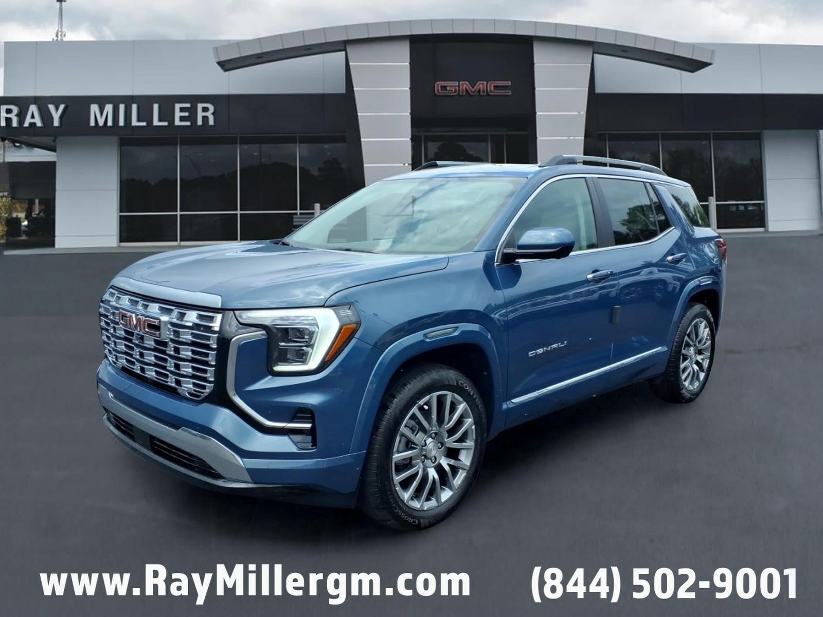 2026 GMC Terrain Denali in Downpour Metallic — front three-quarter view